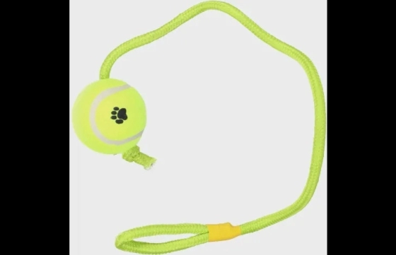 Speelgoed Smash Tennisbal met touw Geel