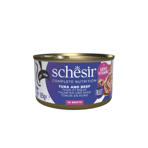 Schesir Complete&Balanced kat blik bouillon tonijn&rund 85gr Schesir Complete&Balanced kat blik bouillon tonijn&rund 85gr