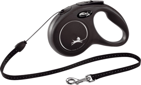 Flexi rollijn CLASSIC cord S zwart, 5 meter