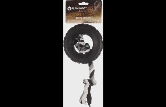 Speelgoed Gladiator Band met touw Zwart Small