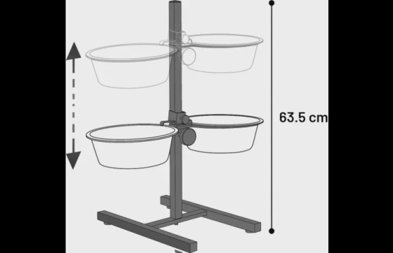 Eet- en drinkpot Duo Dinner Staander Otis Zilver & Zwart 55cm