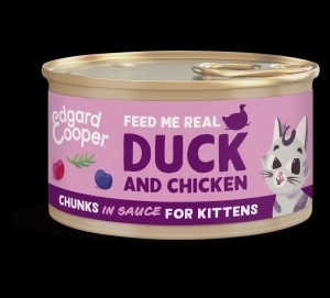 Edgard&Cooper kat kitten chunks eend&kip 85gr Edgard&Cooper kat kitten chunks eend&kip 85gr