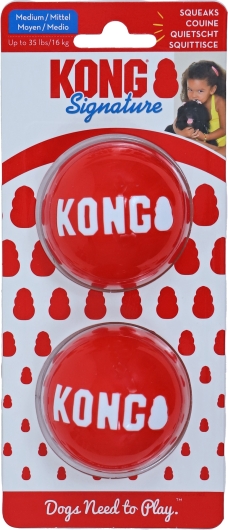 Kong hond Signature balls pak a 2 stuks, medium Kong hond Signature balls pak a 2 stuks, medium