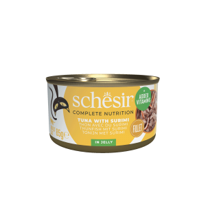 Schesir Complete&Balanced kat blik gelei tonijn&surimi 85gr Schesir Complete&Balanced kat blik gelei tonijn&surimi 85gr