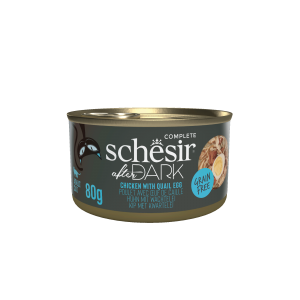 Schesir After Dark kat blik bouillon kip&kwartelei 80gr Schesir After Dark kat blik bouillon kip&kwartelei 80gr