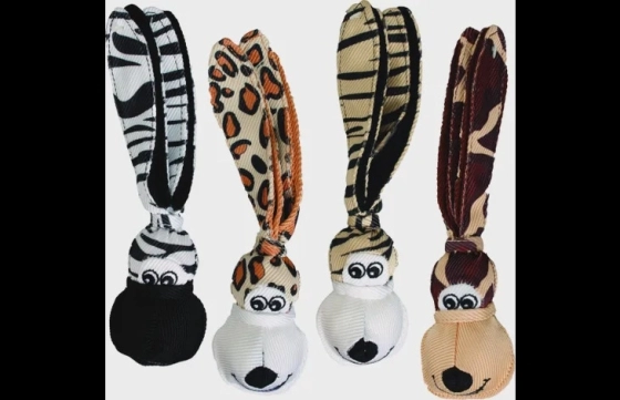 Kong® Speelgoed Wubba Floppy Ear Zebra & Giraf & Tijger & Luipaard Meerdere uitvoeringen