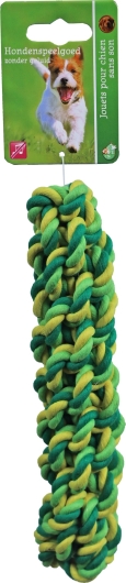 Touwstick Katoen 22cm Groen/Geel Touwstick Katoen 22cm Groen/Geel