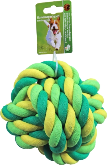 Touwbal XXL katoen groen/geel, 17,5 cm Touwbal XXL katoen groen/geel, 17,5 cm