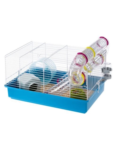 Paula Hamsterkooi 46x29,55x24,5cm Blauw Paula Hamsterkooi 46x29,55x24,5cm Blauw