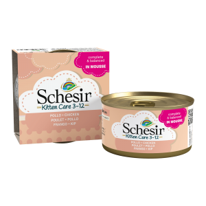 Schesir Kitten 3-12 kip mousse 85gr Schesir Kitten 3-12 kip mousse 85gr