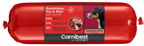 Carnibest Rundvlees, Kip & Rijst (Natuur) 1kg Carnibest Rundvlees, Kip & Rijst (Natuur) 1kg
