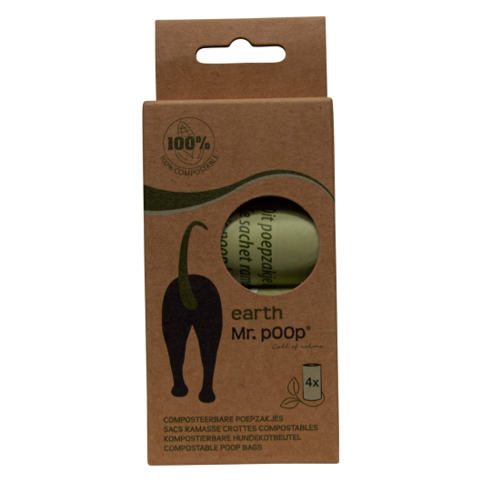 Mr.POOP EARTH Navulling 4 Rollen Groen Mr.POOP EARTH Navulling 4 Rollen Groen