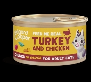 Edgard&Cooper kat adult chunks kalkoen&kip 85gr Edgard&Cooper kat adult chunks kalkoen&kip 85gr