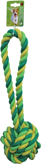 Touwbal met lus XXL katoen groen/geel, 50 cm Touwbal met lus XXL katoen groen/geel, 50 cm