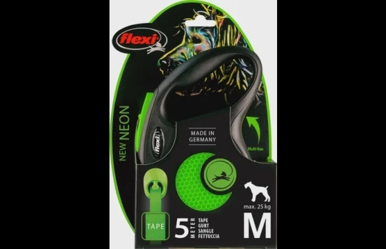 Flexi Rollijn New Neon Band Fluo groen M-5meter