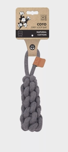 M-PETS COTO ECO touw hondenspeelgoed loop bar grijs 22cm M-PETS COTO ECO touw hondenspeelgoed loop bar grijs 22cm