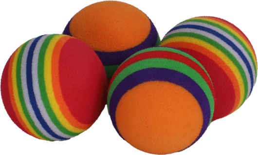Boon kat speelgoed regenboogbal gestreept assortie 4cm
