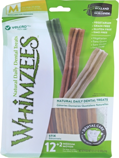 Whimzees stix assorti medium, 14 stuks in valuebag
