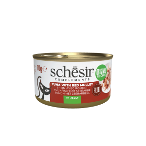 Schesir Complementary kat blik gelei tonijn&rode mul 70gr Schesir Complementary kat blik gelei tonijn&rode mul 70gr