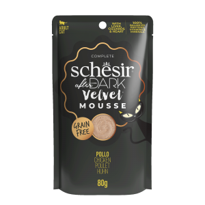 Schesir After Dark velvet kat pouch mousse kip 80gr Schesir After Dark velvet kat pouch mousse kip 80gr