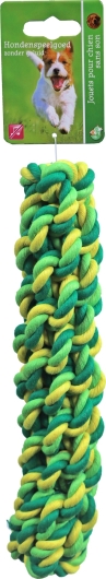Touwstick katoen groen/geel, 25 cm Touwstick katoen groen/geel, 25 cm