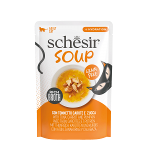Schesir Complementary kat pouch soup tonijn&pompoen 40gr Schesir Complementary kat pouch soup tonijn&pompoen 40gr