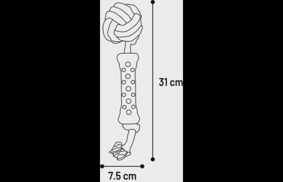 Speelgoed Wilga Knoopbal & Staaf met touw Bruin