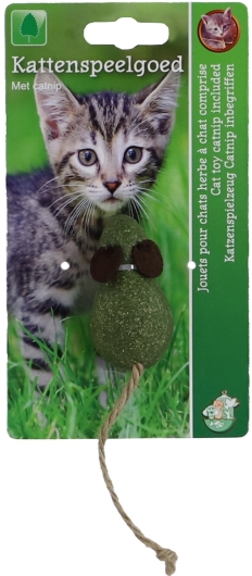 Catnip muis 6cm + touwstaart