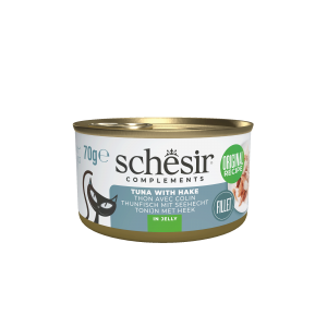 Schesir Complementary kat blik gelei tonijn&heek 70gr Schesir Complementary kat blik gelei tonijn&heek 70gr