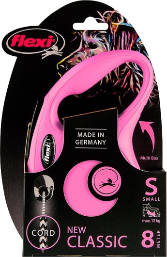 Flexi rollijn CLASSIC cord S roze, 8 meter