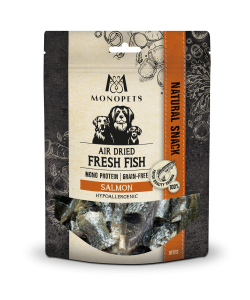 Monopets Fresh Fish air dried snacks salmon skin bites 100gr