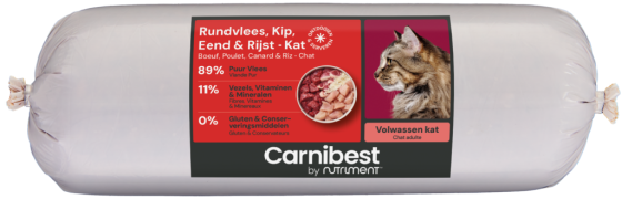 Carnibest Rundvlees, Eend, Kip & Rijst KAT (Natuur) 500g Carnibest Rundvlees, Eend, Kip & Rijst KAT (Natuur) 500g