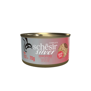 Schesir Silver kat senior blik bouillon kip&eend mousse&fillets 70gr Schesir Silver kat senior blik bouillon kip&eend mousse&fillets 70gr