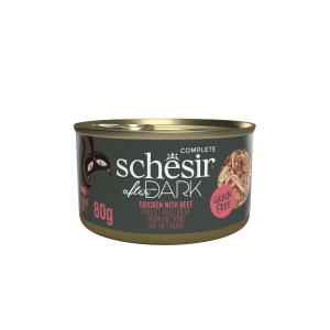 Schesir After Dark kat blik bouillon kip&rund 80gr Schesir After Dark kat blik bouillon kip&rund 80gr
