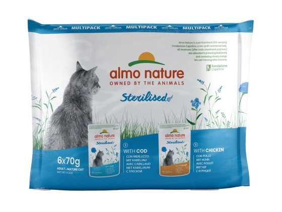 Cats MultiPack Sterilised - Kabeljauw & Kip 6x70g Cats MultiPack Sterilised - Kabeljauw & Kip 6x70g