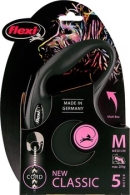 flexi rollijn CLASSIC cord M zwart, 5 meter.