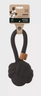 M-PETS COTO ECO touw hondenspeelgoed zwarte bal met lus 11 cm