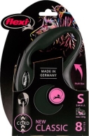 Flexi rollijn CLASSIC cord S zwart, 8 meter