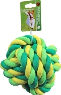 Touwbal XXL katoen groen/geel, 17,5 cm